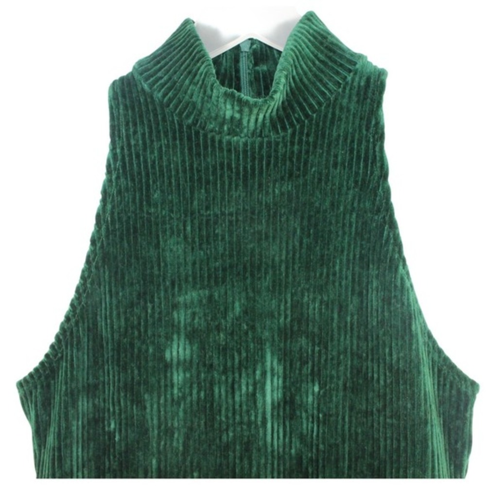 Amanda Uprichard Bodysuit Mock Neck Corduroy Size M Forest Green